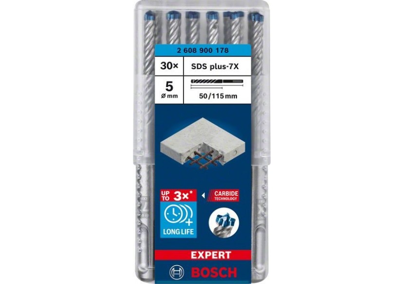Foret pour perforateur Expert SDS plus-7X 5 x 50 x 115 mm - 2608900178 - Bosch