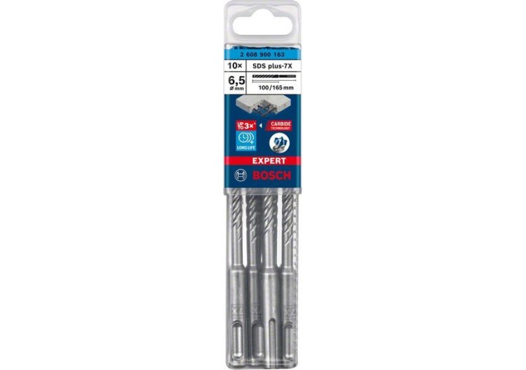 Foret pour perforateur Expert SDS plus-7X 6,5 x 100 x 165 mm - 2608900163 - Bosch