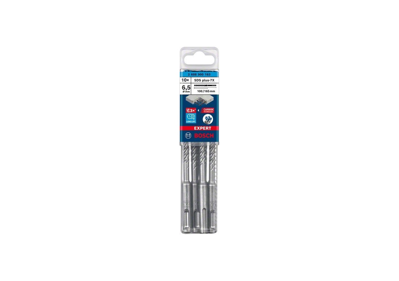 Foret pour perforateur Expert SDS plus-7X 6,5 x 100 x 165 mm - 2608900163 - Bosch