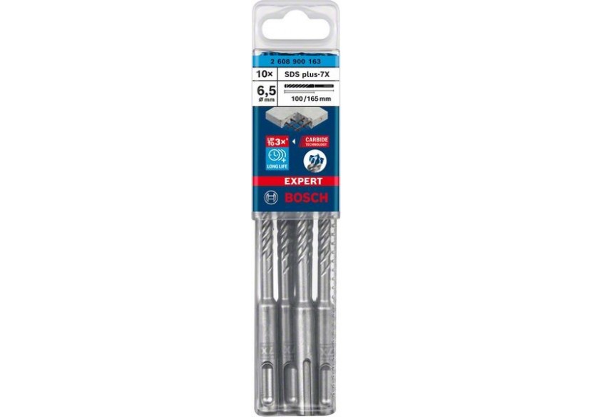 Foret pour perforateur Expert SDS plus-7X 6,5 x 100 x 165 mm - 2608900163 - Bosch