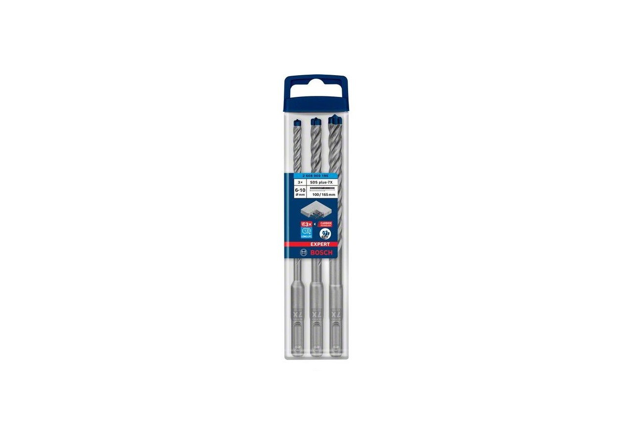 Foret pour perforateur Expert SDS plus-7X 6/8/10 mm 3 pces - 2608900196 - Bosch