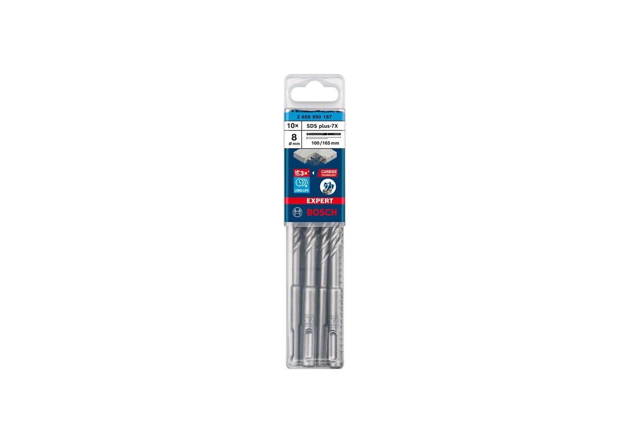 Foret pour perforateur Expert SDS plus-7X 8 x 100 x 165 mm - 2608900167 - Bosch