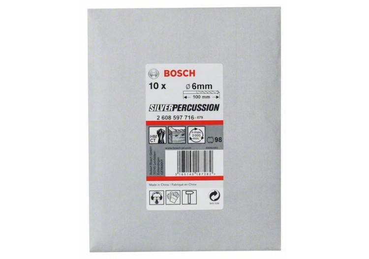 Forets à béton CYL-3 6 x 60 x 100 mm, d 5,5 mm Pack de 10 - 2608597716 - Bosch