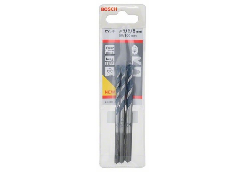 Forets à béton CYL-5, set de 3 pièces 5 6 8 mm Forets à béton CYL-5, set de 3 pièces - 2608588164 - Bosch Forets à béton CYL-5, set de 3 pièces 5 6 8 mm Forets à béton CYL-5, set de 3 pièces - 2608588164 - Bosch