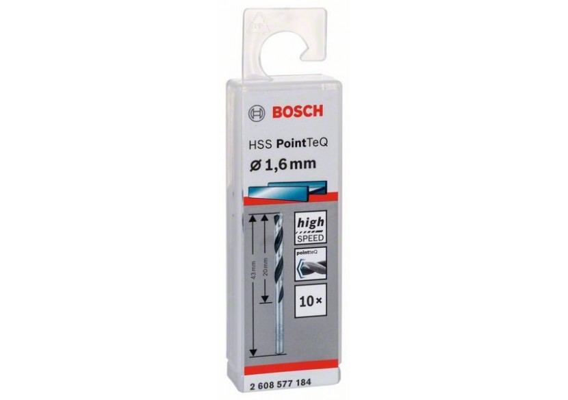Forets à métaux HSS PointTeQ, DIN 338 - 2608577184 - Bosch