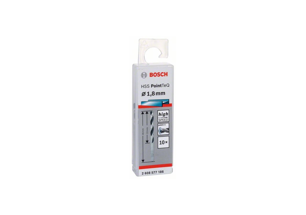 Forets à métaux HSS PointTeQ, DIN 338 - 2608577186 - Bosch