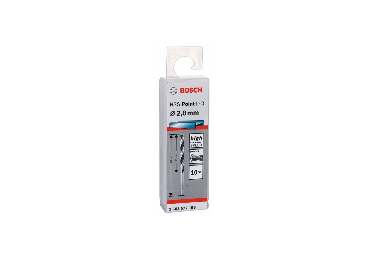 Forets à métaux HSS PointTeQ, DIN 338 - 2608577196 - Bosch