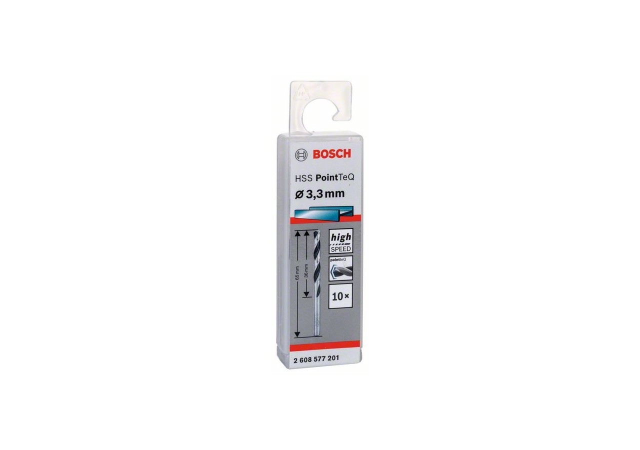 Forets à métaux HSS PointTeQ, DIN 338 - 2608577201 - Bosch