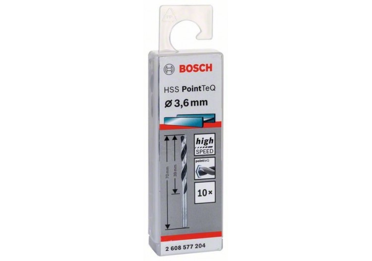 Forets à métaux HSS PointTeQ, DIN 338 - 2608577204 - Bosch