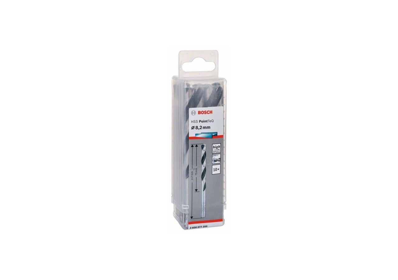 Forets à métaux HSS PointTeQ, DIN 338 - 2608577250 - Bosch