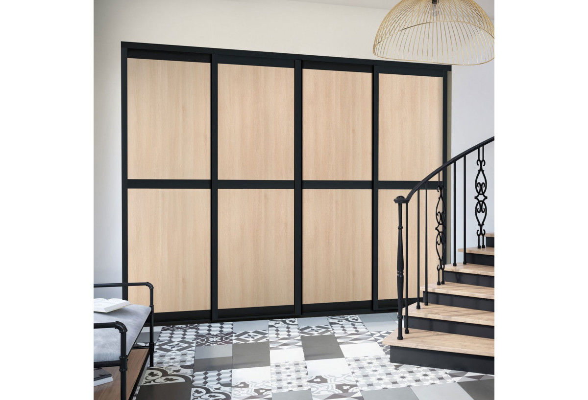 Façade de placard coulissante 4 portes Fontainebleau - Kazed : Confort'Mat