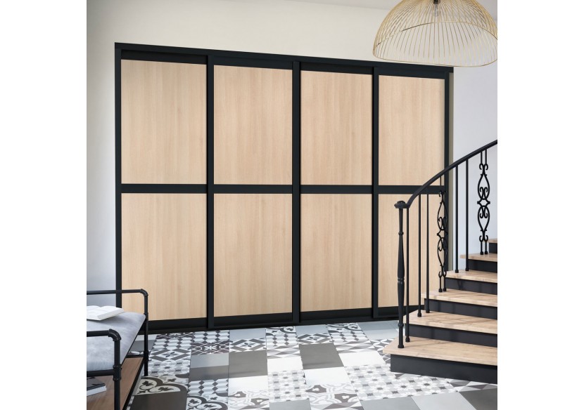 Façade de placard coulissante 4 portes Fontainebleau - Kazed : Confort'Mat