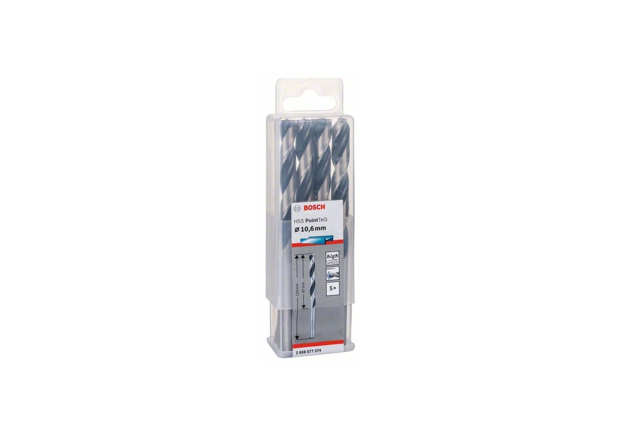 Forets à métaux HSS PointTeQ, DIN 338 - 2608577274 - Bosch