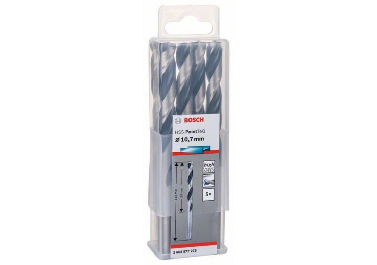 Forets à métaux HSS PointTeQ, DIN 338 - 2608577275 - Bosch