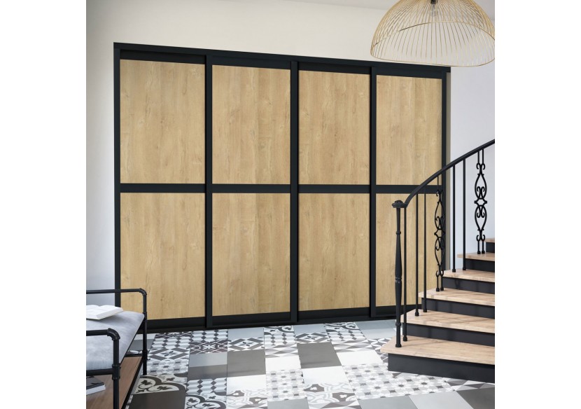 Façade de placard coulissante 4 portes Fontainebleau - Kazed : Confort'Mat