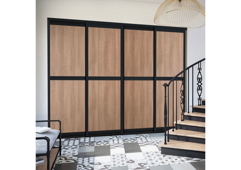 Façade de placard coulissante 4 portes Fontainebleau - Kazed : Confort'Mat