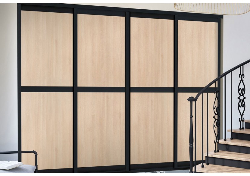 Façade de placard coulissante 4 portes Fontainebleau - Kazed : Confort'Mat