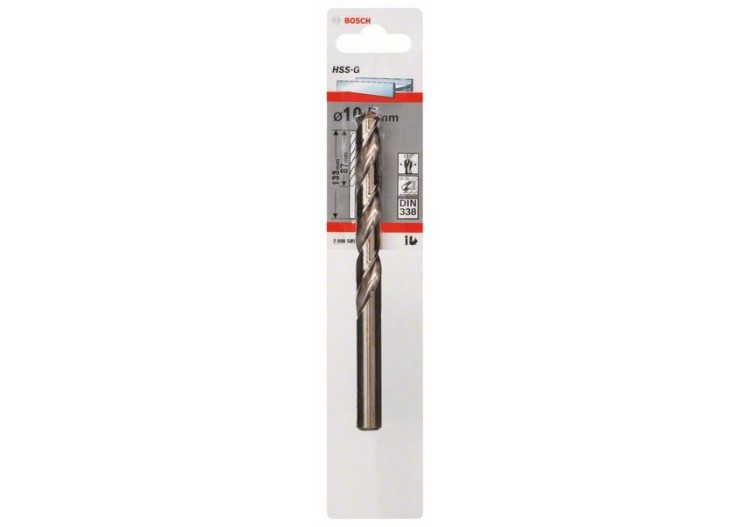 Forets à métaux rectifiés HSS-G, DIN 338 10,5 x 87 x 133 mm Pack de 1 - 2608585937 - Bosch