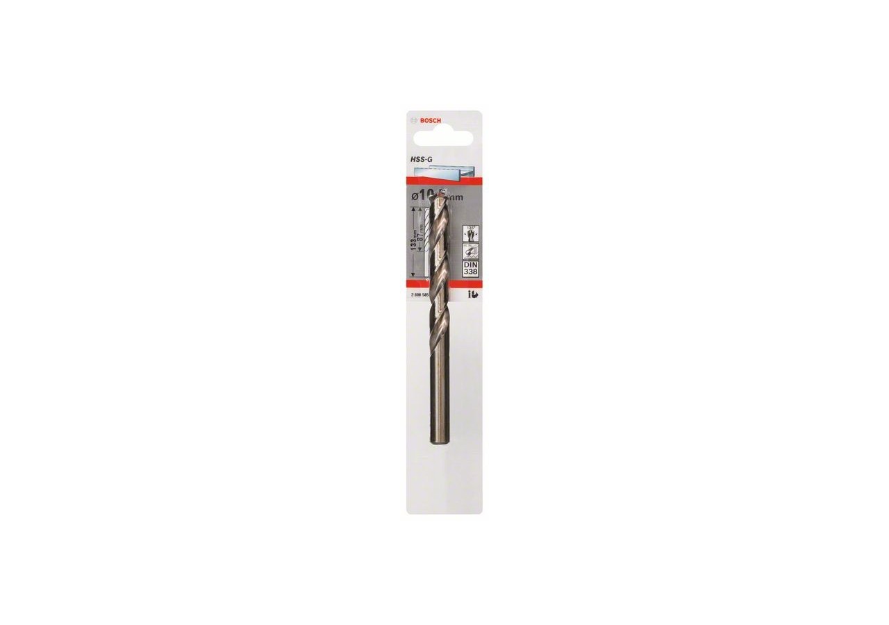 Forets à métaux rectifiés HSS-G, DIN 338 10,5 x 87 x 133 mm Pack de 1 - 2608585937 - Bosch