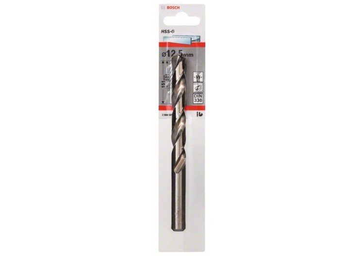 Forets à métaux rectifiés HSS-G, DIN 338 12,5 x 101 x 151 mm Pack de 1 - 2608585941 - Bosch
