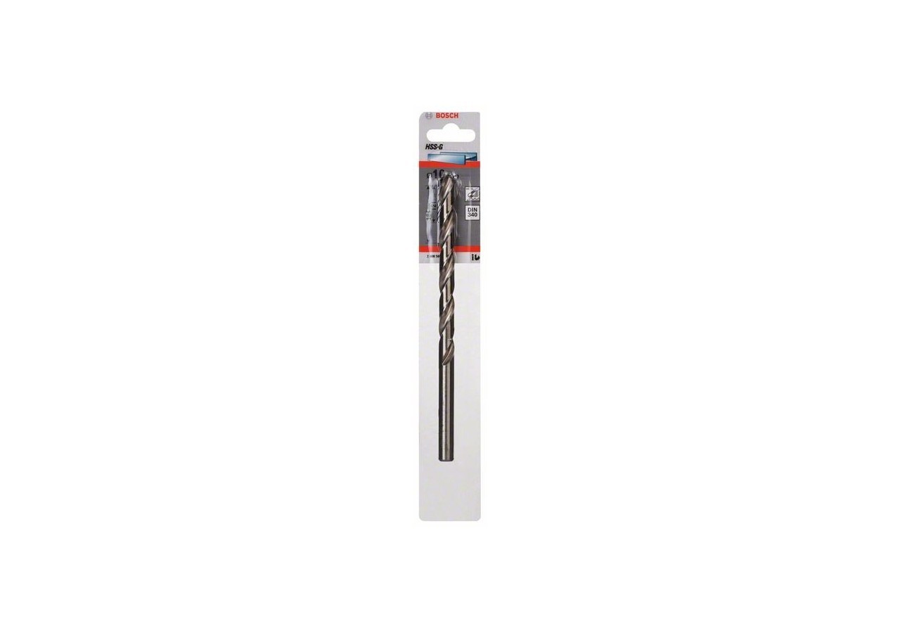 Forets à métaux rectifiés HSS-G, DIN 340, série longue 10 x 121 x 184 mm Pack de 1 - 2608595690 - Bosch