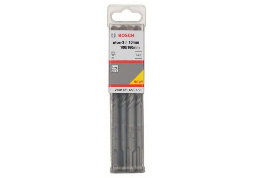 Forets SDS-plus-3 pour perforateur 10 x 100 x 160 mm Pack de 10 - 2608831120 - Bosch