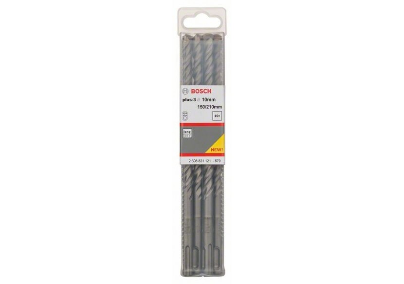 Forets SDS-plus-3 pour perforateur 10 x 150 x 210 mm Pack de 10 - 2608831121 - Bosch