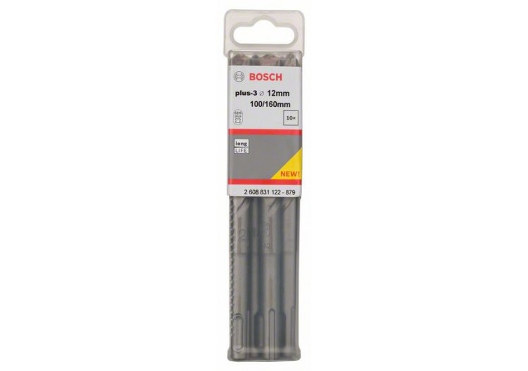 Forets SDS-plus-3 pour perforateur 12 x 100 x 160 mm Pack de 10 - 2608831122 - Bosch