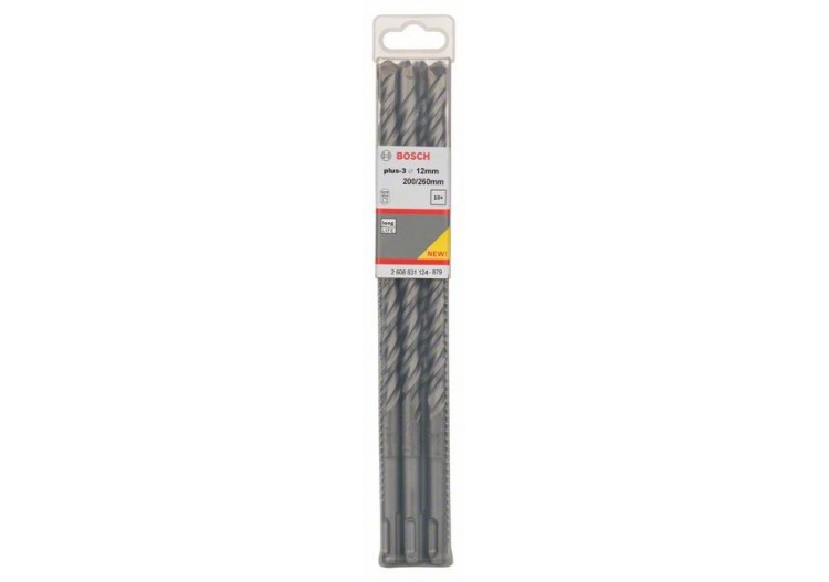 Forets SDS-plus-3 pour perforateur 12 x 200 x 260 mm Pack de 10 - 2608831124 - Bosch