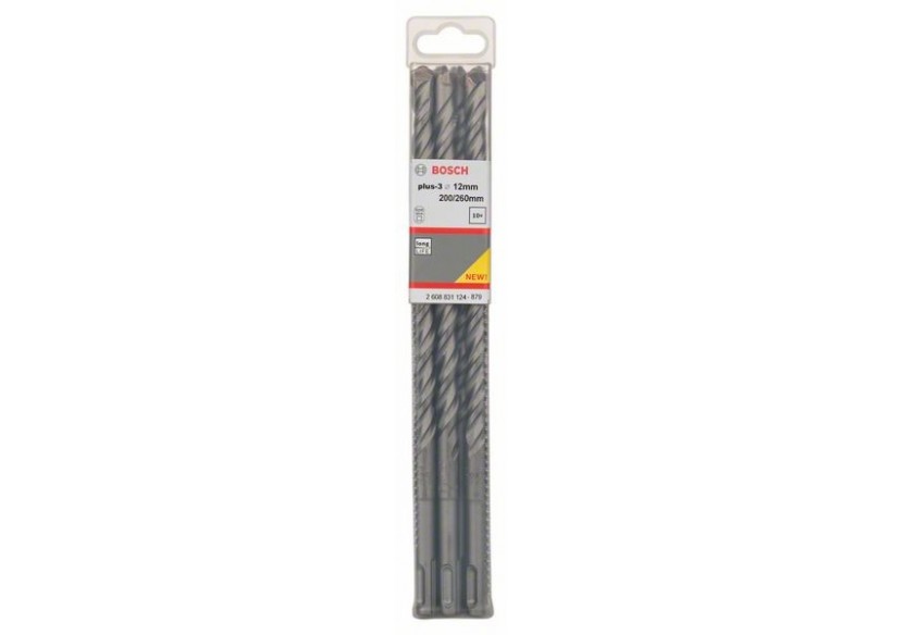 Forets SDS-plus-3 pour perforateur 12 x 200 x 260 mm Pack de 10 - 2608831124 - Bosch