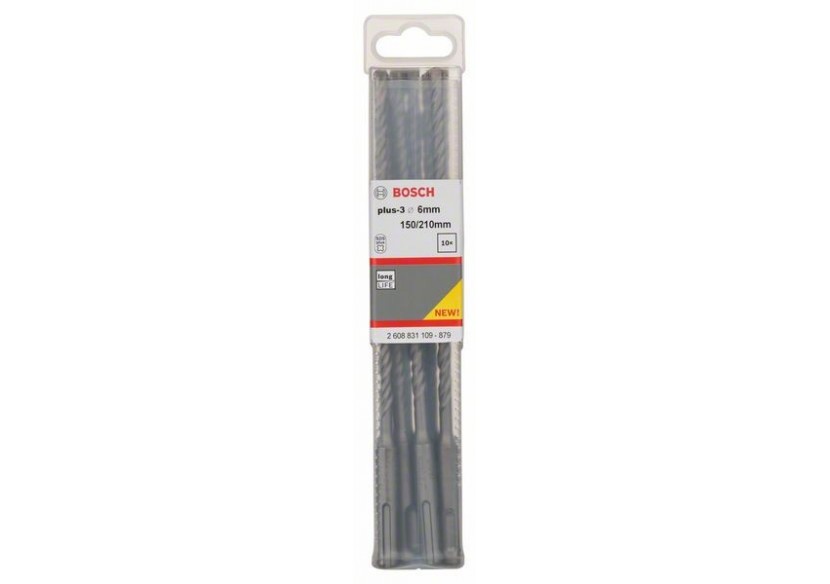 Forets SDS-plus-3 pour perforateur 6 x 150 x 210 mm Pack de 10 - 2608831109 - Bosch