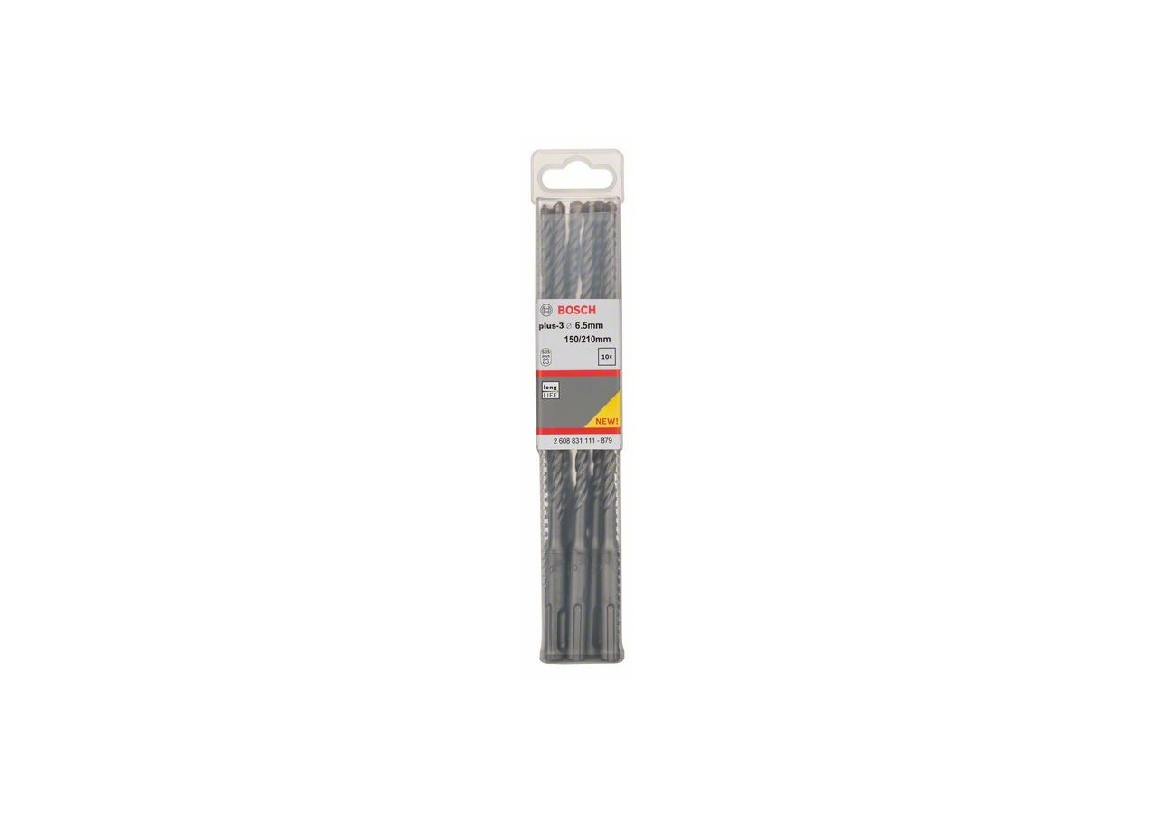Forets SDS-plus-3 pour perforateur 6,5 x 150 x 210 mm Pack de 10 - 2608831111 - Bosch