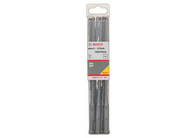 Forets SDS-plus-3 pour perforateur 6,5 x 150 x 210 mm Pack de 10 - 2608831111 - Bosch