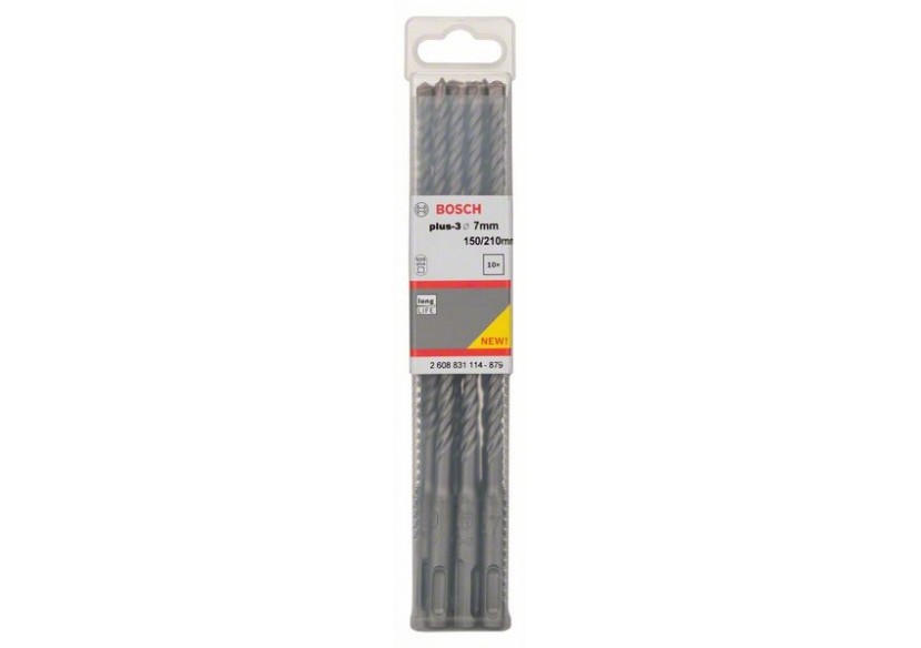 Forets SDS-plus-3 pour perforateur 7 x 150 x 210 mm Pack de 10 - 2608831114 - Bosch