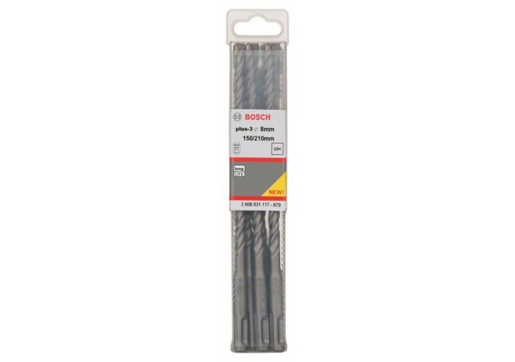 Forets SDS-plus-3 pour perforateur 8 x 150 x 210 mm Pack de 10 - 2608831117 - Bosch