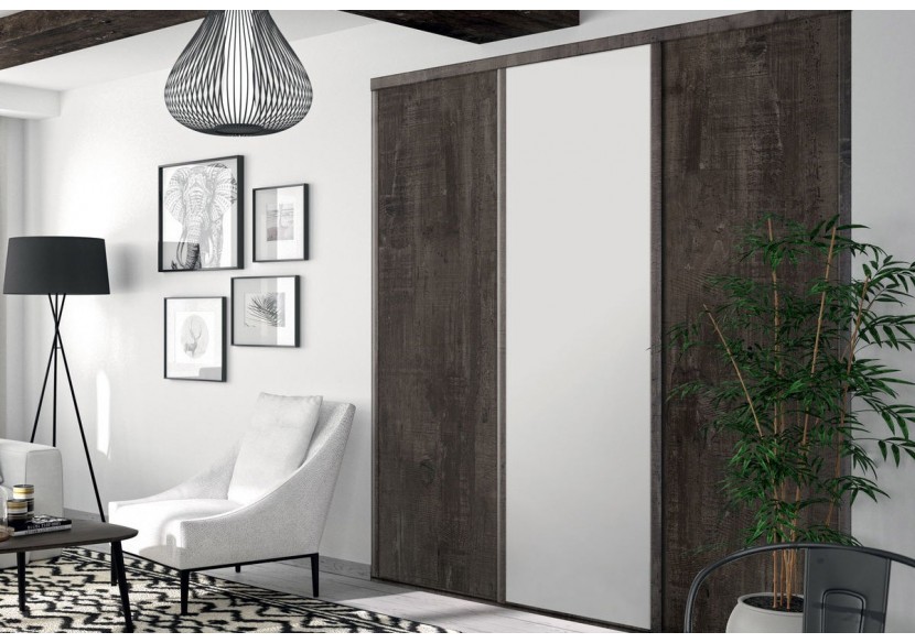 Façade de placard coulissante 3 portes Monteverde uni mat - Kazed : Confort'Mat