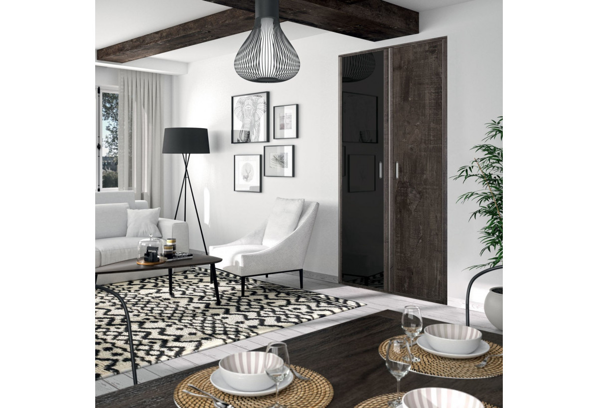 Façade de placard pivotante 2 portes Monteverde verre laqué - Kazed : Confort'Mat