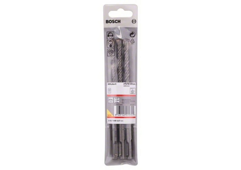 3 forets beton sds plus 5 PRO 6/8/10mm - 1617000117 - Bosch 3 forets beton sds plus 5 PRO 6/8/10mm - 1617000117 - Bosch