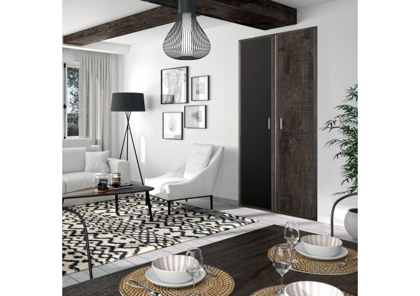 Façade de placard pivotante 2 portes Monteverde uni mat - Kazed : Confort'Mat