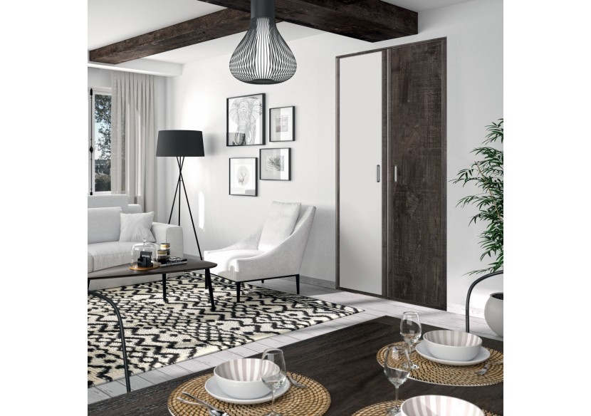 Façade de placard pivotante 2 portes Monteverde uni mat - Kazed : Confort'Mat