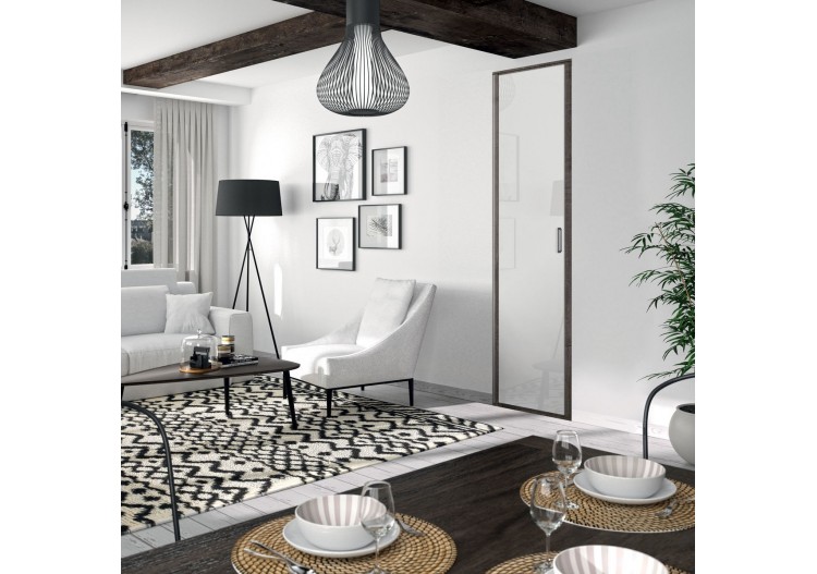 Façade de placard pivotante 1 porte Monteverde verre laqué - Kazed : Confort'Mat 2