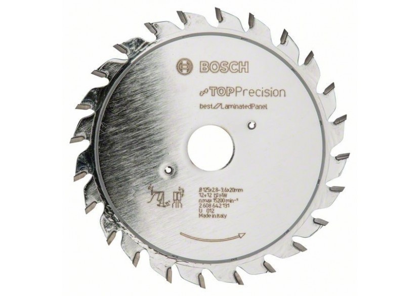 Inciseur Top Precision Laminated Panel 125 x 20 x 2,8-3,6 mm, 12+12 - 2608642131 - Bosch Inciseur Top Precision Laminated Panel 125 x 20 x 2,8-3,6 mm, 12+12 - 2608642131 - Bosch