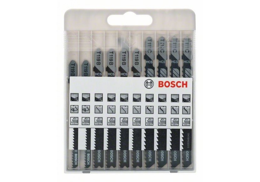 Kit 10 Lames scie sauteuse Bois T 119 BO  T 119 B  T 111 C - 2607010629 - Bosch Kit 10 Lames scie sauteuse Bois T 119 BO  T 119 B  T 111 C - 2607010629 - Bosch