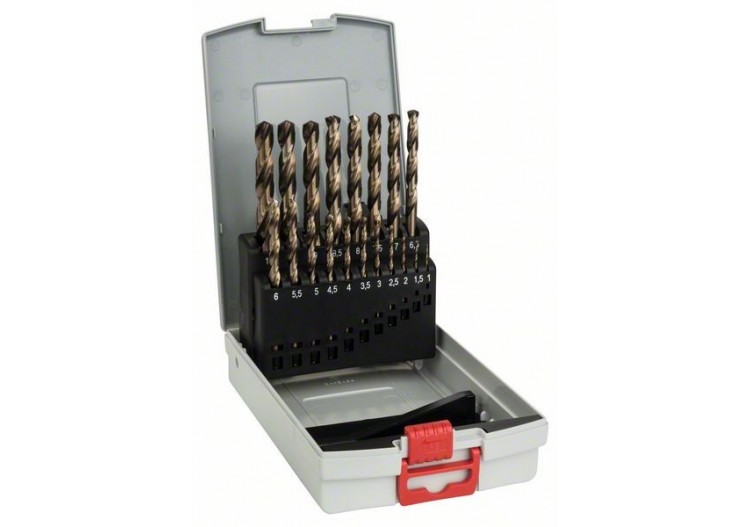 Kit 19 forets à métaux hélicoïdaux HSS-Co Ø1 à 10mm - 2608587014 - Bosch