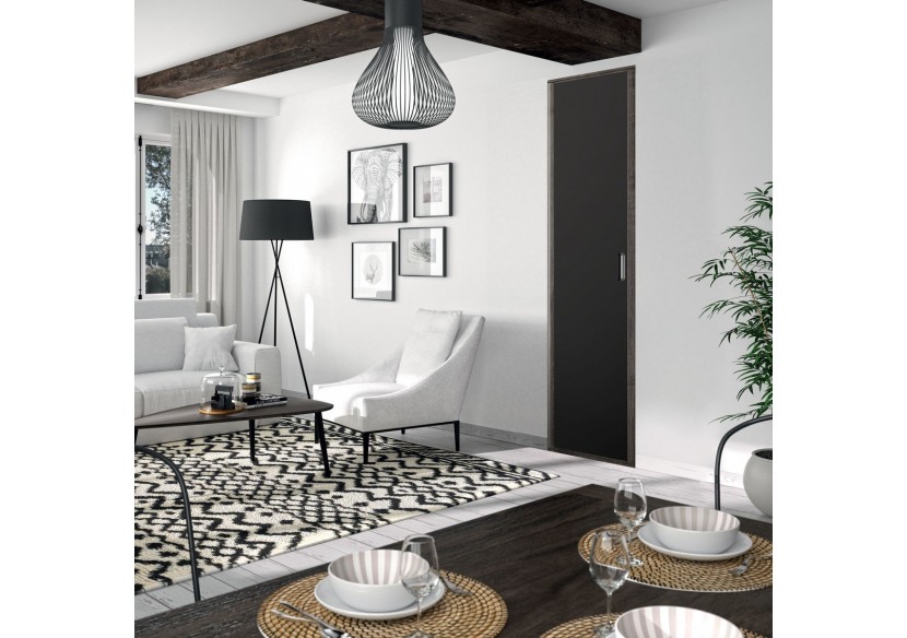 Façade de placard pivotante 1 porte Monteverde uni mat - Kazed : Confort'Mat