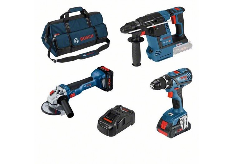 KIT 3 OUTILS 18V GSR GWS GBH 18V sac - 0615990M3C - Bosch