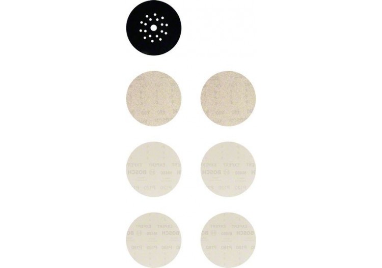 Kit 6 disques abrasifs M480 + coussin 225 mm - 2608901667 - Bosch