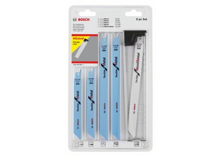 Kit 6 Lames scie sabre BIM Flexible Bois & Métal - 2607010906 - Bosch