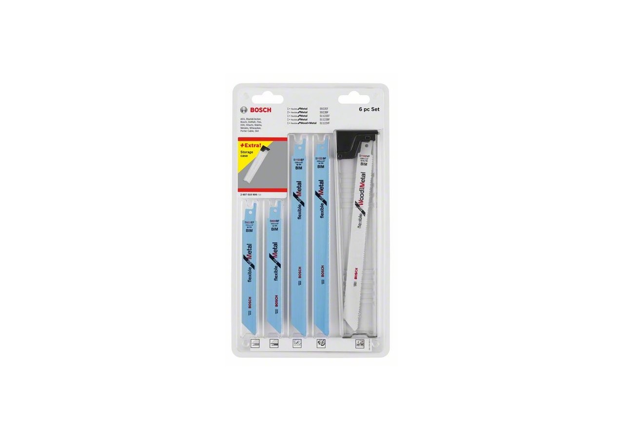 Kit 6 Lames scie sabre BIM Flexible Bois & Métal - 2607010906 - Bosch