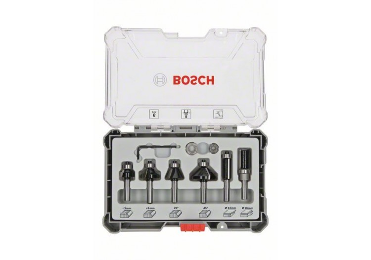 Kits de fraises à araser et de bordage, 6 pièces - 2607017469 - Bosch